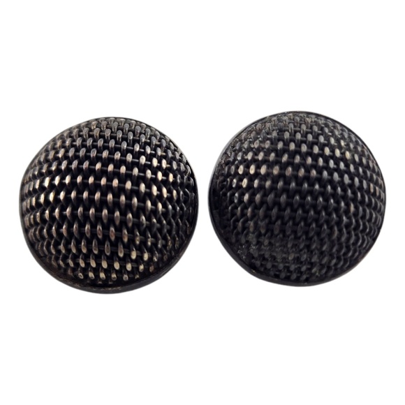 Vintage John Hardy Sterling Silver Set of 2 Basket Weave Buttons #19091
